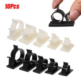 10pcs/lot Desk Wall Cord Clamp Cable Clips Self-Adhesive Cord Management Wire Holder Organizer Fasteners Buckle Line Fixed Clamp