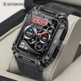 Watches SENBONO 2023 New Men's Smartwatch 1.95 inch Big Screen Bluetooth Call Dial Custom Sport Waterproof Smart Watch for Men Women