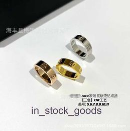 Top end Designer rings for womens High Version Love Ring Wide and Narrow Version Full body V Gold CNC Version Full Single Diamond Couple Style for Women Original 1to1