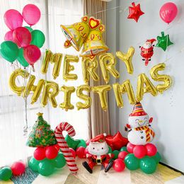 Merry Christmas Balloons Santa Claus Snowman Elk Globos DIY Christmas Decorations For Home New Year 2022 Navidad Party Decor