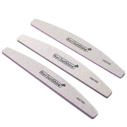 Hot 10pcs Nail File For UV Gel Sanding Curve Boat Nail Sunshine Polish Buffing Blocks 100/180/240 Buffers Manicure Tools