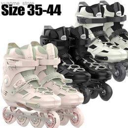 Inline Roller Skates Black Pink white Skates Shoes for Beginner Skater Boys girsl 4 Wheels Inline Skating Sneakers 35 36 -43 44 Student Rollers Skate Y240410