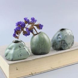 Vases Smooth Ceramic Mini Elegant DIY Cute Stone Vase Ornament Irregular Hydroponic Flower Table