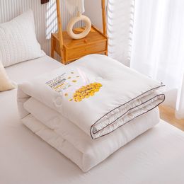 EGW Soybean Comforter 2023 Printed Japanese Style Winter/Autumn Duvet AB Side Thicken Blanket White Soft Quilt With Filling New