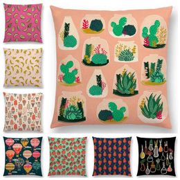 Pillow Cute Fruits Plant Cover For Sofa Livingroom Linen Case Home Decoration Vintage High Quality Throw