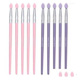 Makeup Brushes Lip Applicator Flat Reusable Sile 5 Pcs Eyeshadow Liner Brush Cosmetics Make Up Drop Delivery Health Beauty Tools Acces Otbhs