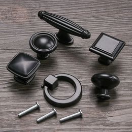 Black Single Hole Handles for Furniture Cabinet Knobs and Kitchen Handles Drawer Knobs Cabinet Pulls Cupboard Handle Knobs