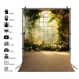 Spring Wedding Backdrop Green Garden Swing Tree Curtain Birthday Marriage Party Decor Photographic Backgrounds For Photo Studio