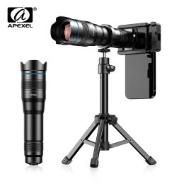 Lens APEXEL Upgrade 36X Telescope Telephoto Lens 4K HD Monocular With Metal Tripod Universal Clip For Bird Watching Travel Hunting