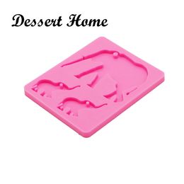 DY0078 DIY Elephant family mother/baby epoxy resin molds silicone mold for keychains Jewelry Making Accessories Tools