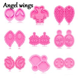 DY0317 Shell/Alien/Flamingo/Woman Face Earrings Resin Mold, Art DIY Silicone Craft Molds To for Epoxy Resin Jewellery