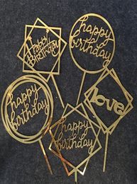 Happy Birthday love Cake Topper Acrylic Birthday Party Decoration Supplies KD14628534