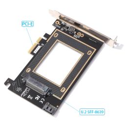 Cards U2 to PCI E Adapter Card Riser PCI Express 3.0 4X U.2 SFF8639 Adapter PCIe U.2 SSD to PCIE Card Support for 2.5" NVME U2 SSD