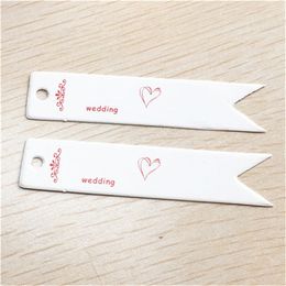 300Pcs/Lot Two Colour Long Strip Design Hanging Kraft Paper Tags For Anniversary Cake Bags Boxes Price Label Note Handcraft Tags