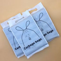 75pcs/Lot Garbage Bags Drawstring Plastic Storage Bags 45*50cm Stringing Rubbish Bag For Kitchen Cleaning Portable Trash Bags