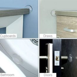 6PCS Clear Door Knob Wall Shield Transparent Round Soft Rubber Wall Protector Self Adhesive Door Handle Bumper door stop muffler