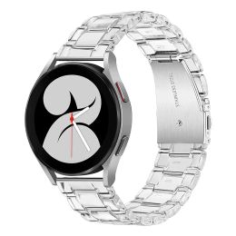 For Samsung Galaxy Watch 6 5 4 44/40mm Strap Case Protector Clear Resin Watchband for Watch 6 44mm Active 2 40mm Bracelet