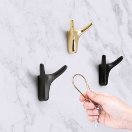 Gold Wall Hooks for Bathroom Kitchen Keys Coat Robe Towel Hook Hanger Zinc Black Small Hook Bathroom Hardware