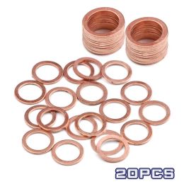 20/50PCS M5-M24 Solid Copper Washer Flat Ring Gasket Sump Plug Oil Seal Fittings 10*14*1MM Washers Fastener Hardware Accessories