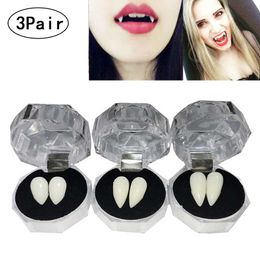 3 Pair Cosplay Halloween Vampire Teeth Fangs Horror Ghost Devil Fangs Werewolf Teeth Costume Party DIY Decorations Kids Gift