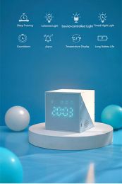 Voice Control Intelligent Alarm Clock Wake Up Light Alarm Digital Electronic Desktop Smart Home Clocks Digital Desk Clock