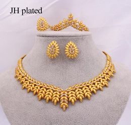 Ethiopia Jewelry sets for women gold necklace earrings Bracelet ring Dubai African Indian bridal wedding set gifts collares 2011308379777