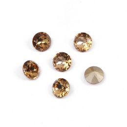YANRUO 1357 All Sizes Light Colorado Topaz Brilliant Cut Strass Stones And Crystals Point Back Rhinestones For Jewellery Making
