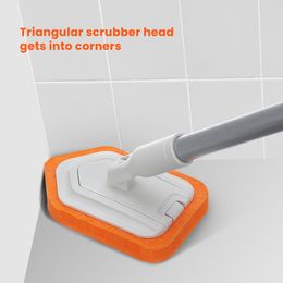 Clean Mop Brush Scrubber Refill Telescopic Cleaning Pad Bathtub Wiper Sponges Kitchen Bathroom Glass Polish 106cm Handle Pole