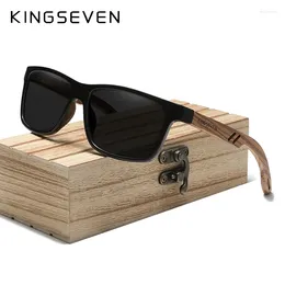 Sunglasses KINGSEVEN Brand Handmade Natural Zebra Wood HD Polarized Square Lens Men Sun Glasses Women UV400 Miorror Eyewear