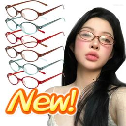 Sunglasses Spicy Girls Y2K Personalised Small Frame Elliptical Ultra Light Eyeglass Anti-Blue Concave Shape Retro Style Glasses