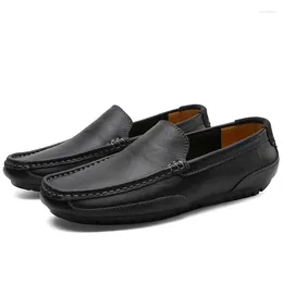 Casual Shoes Genuine Leather Men Brand 2024 Italian Mens Loafers Moccasins Breathable Slip On Formal Driving Plus Size