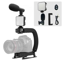 Accessories Portable Anti Shake Camera Stabiliser kits Bracket Mount Adapter Three Cold Shoe Microphone Photography accessories for Slr Dslr