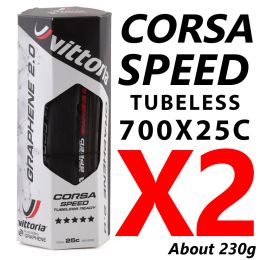 1 Pair Vittoria Corsa SPEED Control G + TLR 700x25/28c Road Bike Tyre road TUBELESS READY Tyre
