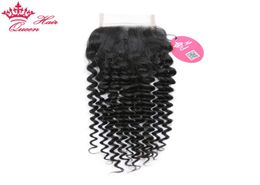 Queen Hair 100 Brazilian Virgin Human Hair 4x4inch part Lace Closure 1020inch Deep curly weave 8A Grade DHL Fast 4268003