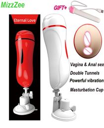 MizzZee Masturbation cup Blowjob oral Vibrator sex toys for man anal Vagina Real Pussy Male Masturbator for men Suction Cup sexe Y3934185