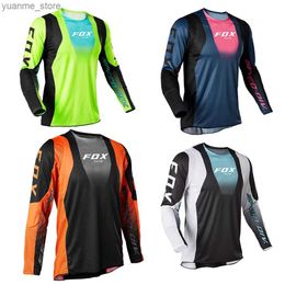 Koszulki rowerowe Topy Bat Motocross Jersey Downhill Jeresy T-shirts Mountain Camiseta Rower enduro Quick Dry Motorcycle Man Koszula Y240410