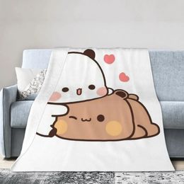 Bubu Dudu Panda Bear Blanket Soft Warm Flannel Throw Plush for Bed Living room Picnic Travel Home Sofa 240326