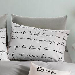 Custom Letter Pillow Case Pillowcase 50x70 50x75 50x80 70x70 Decorative Pillow Cover Bedding for Hotel Wedding White Black Gray