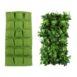 2/4/6/9/18/36/64/81 Pockets Green Grow Bags Planter Vertical Garden Vegetable Living Seedling Wall Hanging Plant Growing Bags