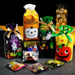 100PCS Halloween Cookie Packaging Bags 10CM*10CM Baking DIY Transparent Candy Gift Bag For Happy Halloween Theme Party Favours