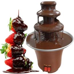 Processors Chocolate Fountain Fondue Event Wedding Children Birthday Home Fountains Christmas Waterfall Machine With Heating Fondue Machine