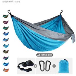 Hammocks 220x90cm single camping hammock light umbrella hammock with 2 tree straps suitable for indoor and outdoor adventure beach hiking tripsQ