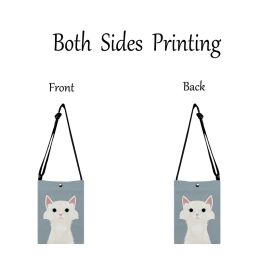 Customized Cute Black Cat Print Purses and Handbags Canvas Small Bags for Women Casual Travel Crossbody Shoulder Pouch Tote