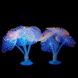 1pc Silicone Glowing Artificial Fish Tank Aquarium Coral Plants Underwater Ornament Fish Tank Decor Aquarium Accessories