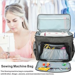 Large Sewing Machine Bag Grey Colour Storage Bag Tote Multi-functional Portable Travel Home Organiser Bag For Sewing Accessories