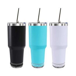 Mugs Outdoor Bluetooth Speaker Tumblers Straight Tumbler Sublimation Blanks 30oz Music Cup Gifts Thermos Water Bottle Free Shipping 240410