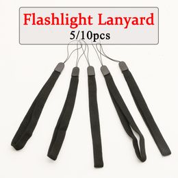 5/10Pcs 20CM Flashlight Straps Lanyard Sling EDC Outdoor Tools Black Paracord Ajustable Anti Lost For Torch Camera Phone Kits