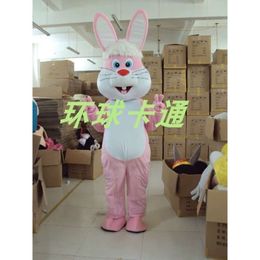 Mascot Costumes New Adult Pink Hare Easter Bunny Rabbit Cartoon Plush Christmas Fancy Dress Halloween Mascot Costume