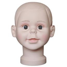 PVC Children Mannequin Head Model Wigs Hat Stand Glasses Scarf Cap Display Holder