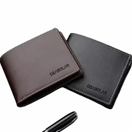 1pc Fi Men's PU Leather Soft Leather Wallet Casual Short Youth Purse Card Holder Credit Card Slots 95yt#